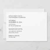 モダンレトロはっきりしたタイポグラフィブラック&ホワイト結婚ズ 招待状 (裏面)