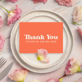 モダンレトロはっきりした&シ結婚ック サンキューカード