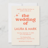 モダンレトロはっきりした&シ結婚ック 招待状 (正面)