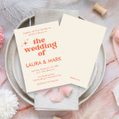 モダンレトロはっきりした&シ結婚ック 招待状