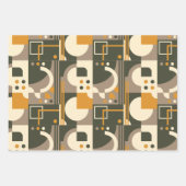 モダンレトロアーストーン幾何ラッピング紙 ラッピングペーパーシート (正面3)