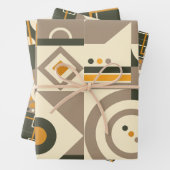 モダンレトロアーストーン幾何ラッピング紙 ラッピングペーパーシート (インサイチュ)