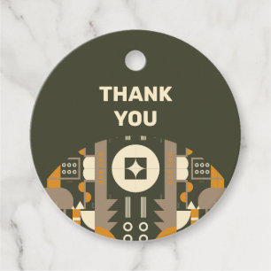 モダンレトロアーストーン幾何学価格ラベル フェイバータグ