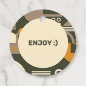 モダンレトロアーストーン幾何学価格ラベル フェイバータグ (裏面)