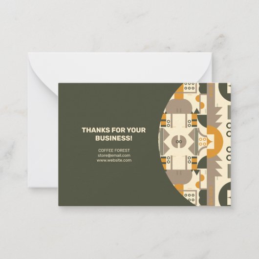 モダンレトロアーストーン幾何学的Eidノートカード ノートカード (裏面)