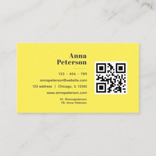 モダンレトロエレガントデイジーブラックイエロー 名刺 (裏面)