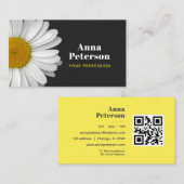 モダンレトロエレガントデイジーブラックイエロー 名刺 (正面/裏面)