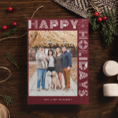 モダンレトロエレガント1枚の写真カスタム濃い赤 シーズンカード