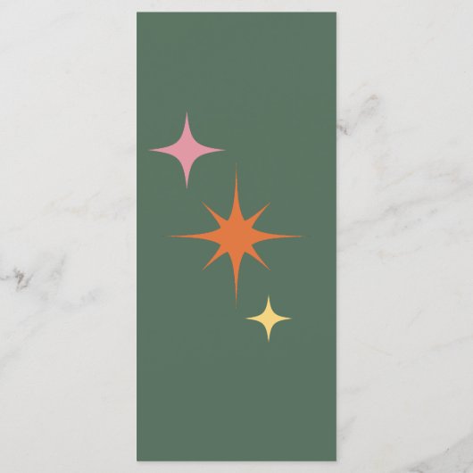 モダンレトロオリーブグリーン&ピンク結婚ズ メニュー (裏面)