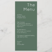 モダンレトロオリーブグリーン&ピンク結婚ズ メニュー (正面)