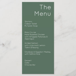 モダンレトロオリーブグリーン&ピンク結婚ズ メニュー