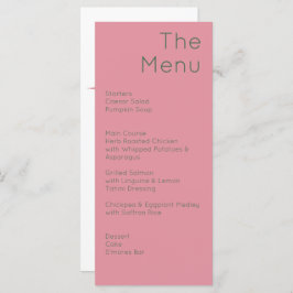 モダンレトロオリーブグリーン&ピンク結婚ズ メニュー