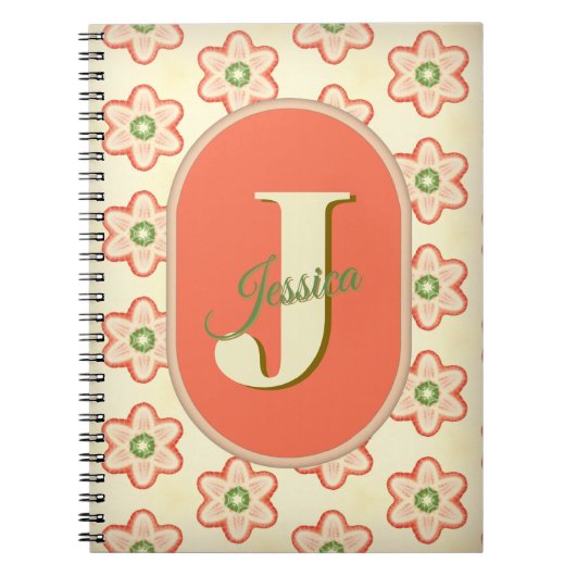 モダンレトロカスタムモノグラムノート ノートブック (正面)