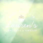 モダンレトロカップケーキスイーツカフェベーカリーロゴ ウィンドウサイン (シート3)