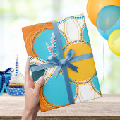 モダンレトロカラフルおもしろい幾何抽象芸術 ラッピングペーパー