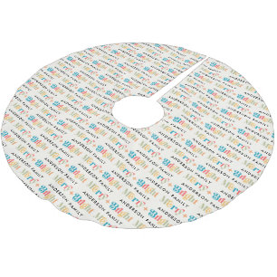 モダンレトロカラフルとブライト家族 ブラッシュドポリエステルツリースカート