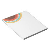 モダンレトロカラフルのGroovyカーパーソナライズされたブ ノートパッド (アングル)