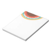 モダンレトロカラフルのGroovyカーパーソナライズされたブ ノートパッド (回転)