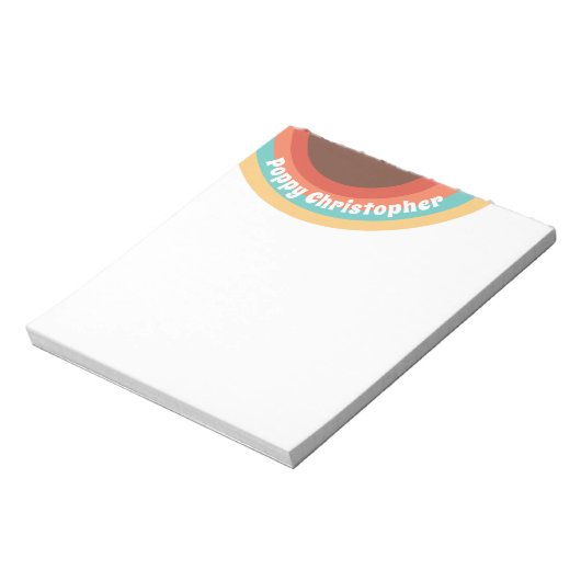 モダンレトロカラフルのGroovyカーパーソナライズされたブ ノートパッド (回転)