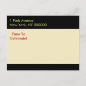 モダンレトロカラフル卒業の日付の保存 案内ポストカード (裏面)