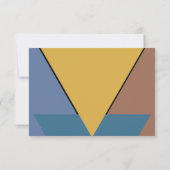 モダンレトロカラフル抽象芸術結婚アールデコ 出欠カード (裏面)