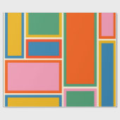 モダンレトロカラフル最小幾何学模様 ラッピングペーパー (フラット)