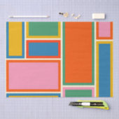 モダンレトロカラフル最小幾何学模様 薄葉紙 (クラフト)