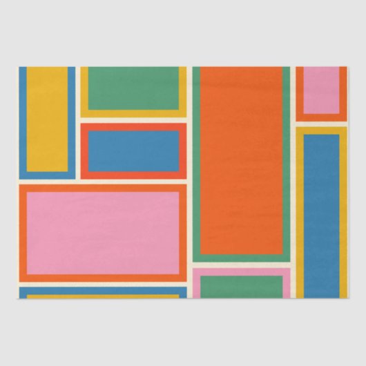 モダンレトロカラフル最小幾何学模様 薄葉紙 (正面)