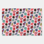 モダンレトロカラフル装飾模様 ラッピングペーパーシート (正面2)