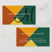 モダンレトロカラーパターンモノグラム#10 名刺 (正面/裏面)