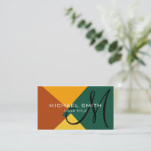 モダンレトロカラーパターンモノグラム#10 名刺 (スタンド正面)