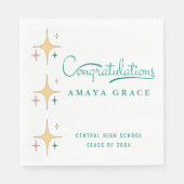 モダンレトロガーリー卒業生 スタンダードランチョンナプキン (正面)