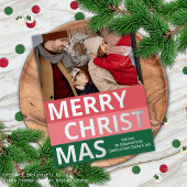 モダンレトロクラスはっきりしたストライプブロックシルバー 箔シーズンポストカード