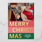 モダンレトロクラスはっきりしたストライプ金ゴールド 箔シーズンカード (正面)