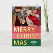 モダンレトロクラスはっきりしたストライプ金ゴールド 箔シーズンカード (正面)