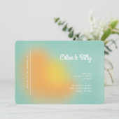 モダンレトログラディエントMint Orange Photo結婚's 招待状 (スタンド正面)