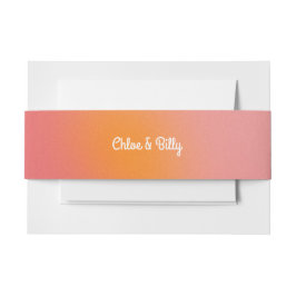 モダンレトログラデーショ結婚ンピンク 招待状ベリーバンド