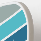 モダンレトロサンストライプドパーソナライズされた ピックルボールラケット (左詳細)