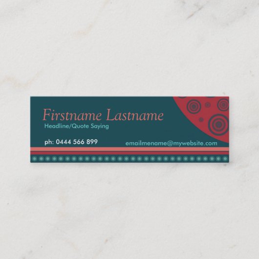 モダンレトロサークストライプスMini名刺 スキニー名刺 (正面)