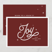 モダンレトロジョイChristmas Business赤企業の色 シーズンカード (正面/裏面)