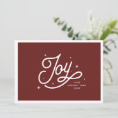 モダンレトロジョイChristmas Business赤企業の色 シーズンカード (スタンド正面)