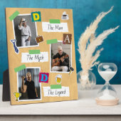 モダンレトロスクラップブックフォトコラージュ父の日 フォトプラーク (側面)