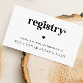 モダンレトロスクリプトハート ミニマルギフトレジストリー エンクロージャーカード