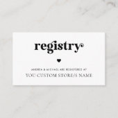 モダンレトロスクリプトハート ミニマルギフトレジストリー エンクロージャーカード (正面)