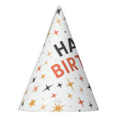 モダンレトロスターバストハッピーバースデー パーティーハット (左)
