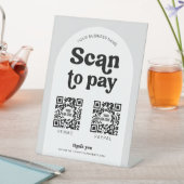 モダンレトロスミニマルキャンして支払い2 QRコード支払 台座サイン (インサイチュ)