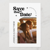 モダンレトロタイポグラフィー アーチ写真 セーブ・ザ・デート (正面)