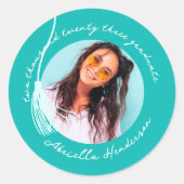 モダンレトロティール（緑がかった色）卒業 ラウンドシール (正面)