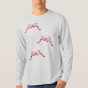 モダンレトロバレンタインデーREDリボン弓 Tシャツ