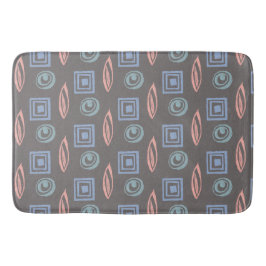 モダンレトロパタインスパイアーンブルーミントバラ金ゴールド バスマット